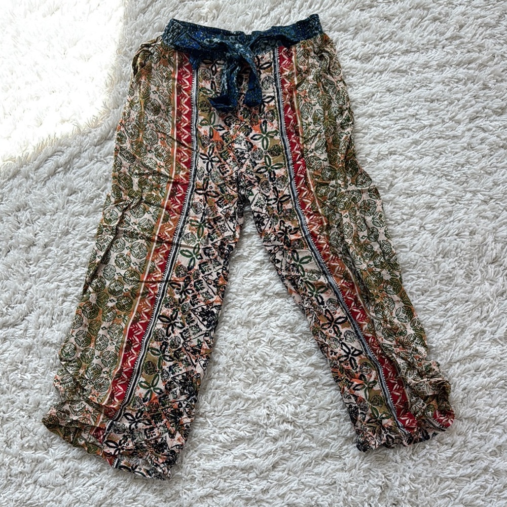 Bohemian Multicolor Wide-Leg Pants